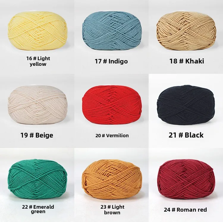 Four-Ply Milk Cotton Mixed Yarn Doll Baby Yarn Children's Wool Yarn Knitting Crochet Soft Fabric Material For Toys And Kids display picture 10