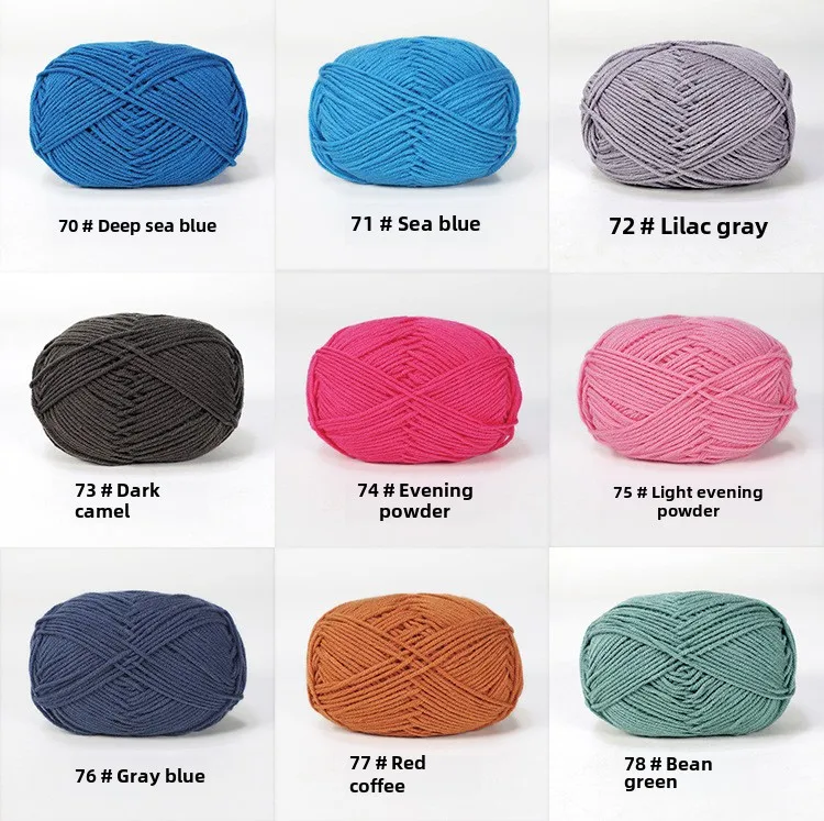 Yerba De Algodón Para Tejer Suave Para Juguetes Y Niños 4 Plios Mezcla De Hilo De Leche Para Crochet Y Tejer Para Bebés display picture 15