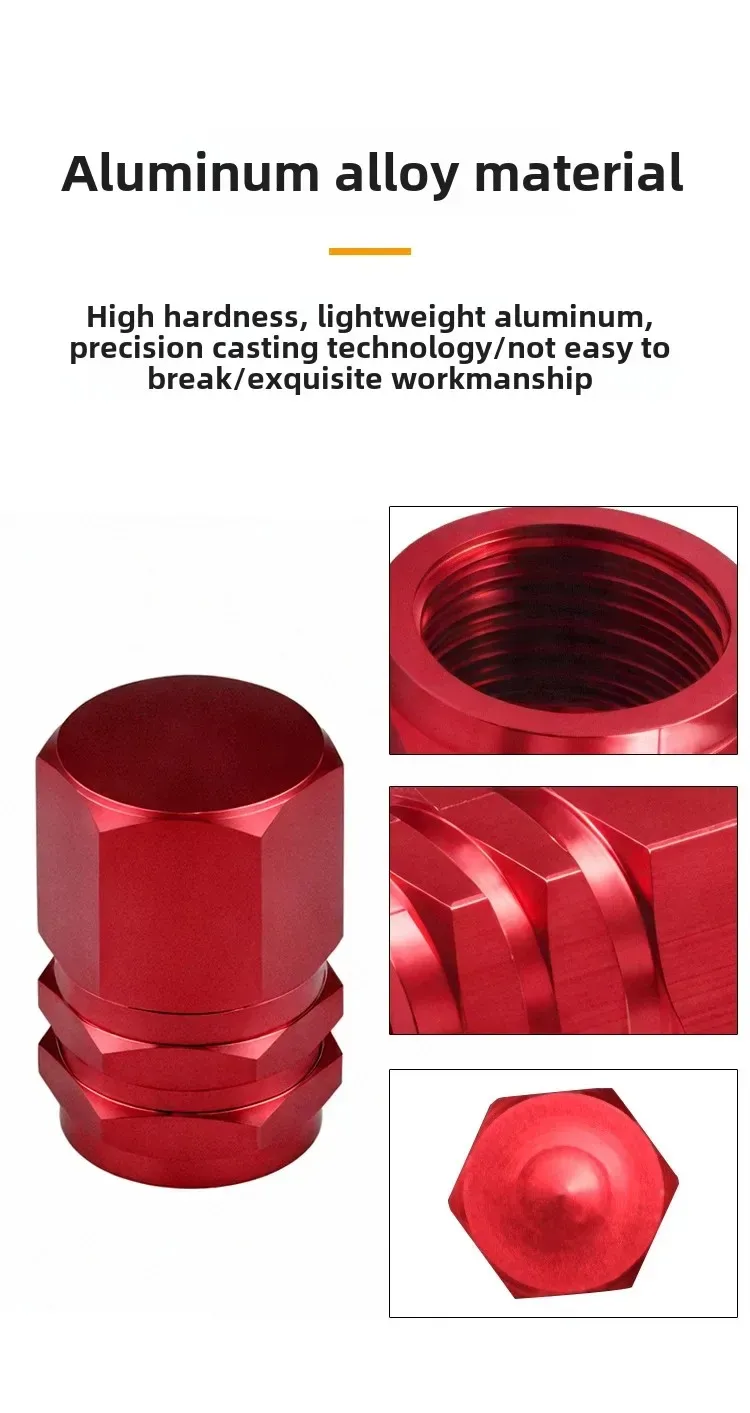 Aluminum Alloy Car Tire Valve Caps Motorcycle Electric Vehicle Universal Wheel Tyre Pressure Monitoring Accessory display picture 4