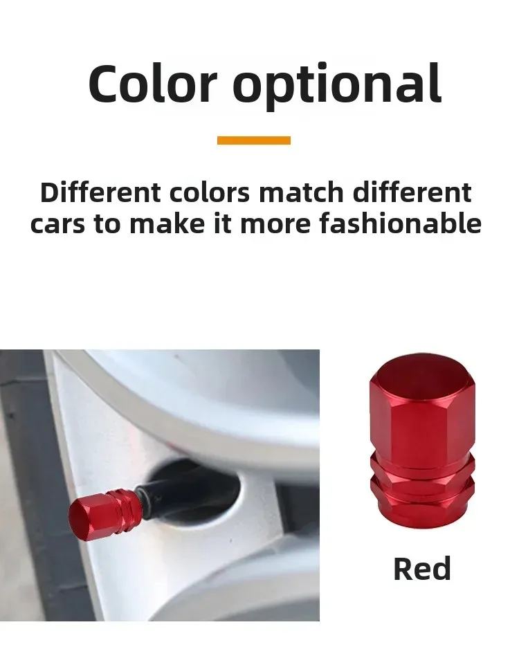 Aluminum Alloy Car Tire Valve Caps Motorcycle Electric Vehicle Universal Wheel Tyre Pressure Monitoring Accessory display picture 7