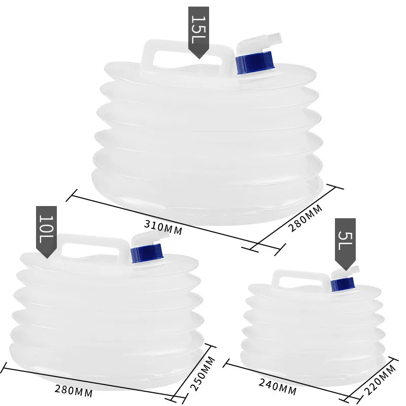 Outdoor Camping Portable Large Capacity Foldable Water Bucket Handheld With Faucet Bucket PE Material Other Automotive Safety Supplies display picture 5