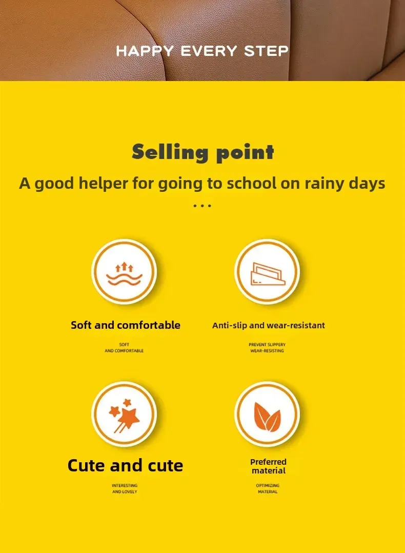 Cute Children's Rain Boots Anti-Slip Waterproof Cartoon Big Eyes Unisex Toddler Water Shoes Mid-Calf EVA Rain Boots For Kids display picture 2