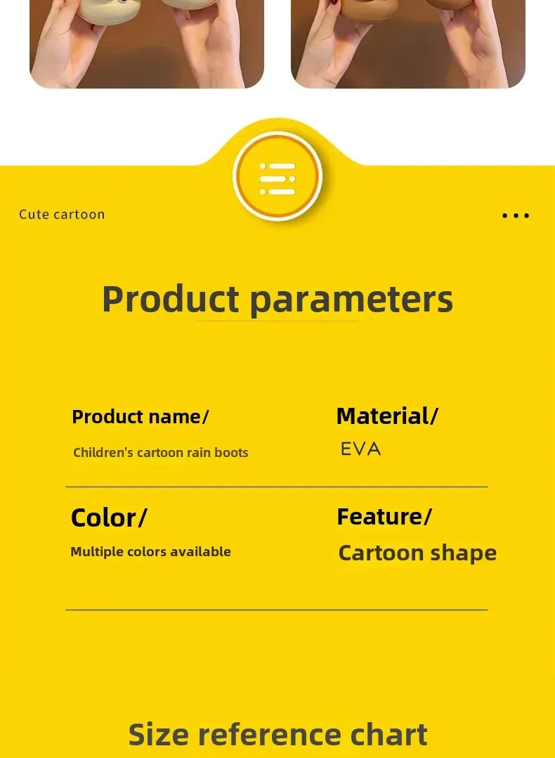 Botas De Lluvia Para Niños Con Dibujos De Ojos Grandes Y Antideslizantes Impermeables Unisex Zapatos De Agua Para Bebés Y Niñas Medio-Calf EVA Para Niños display picture 4