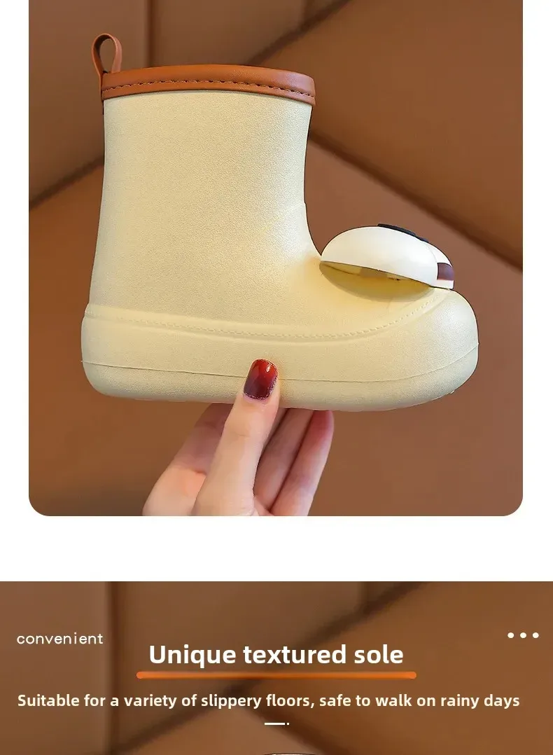 Botas De Lluvia Para Niños Con Dibujos De Ojos Grandes Y Antideslizantes Impermeables Unisex Zapatos De Agua Para Bebés Y Niñas Medio-Calf EVA Para Niños display picture 8