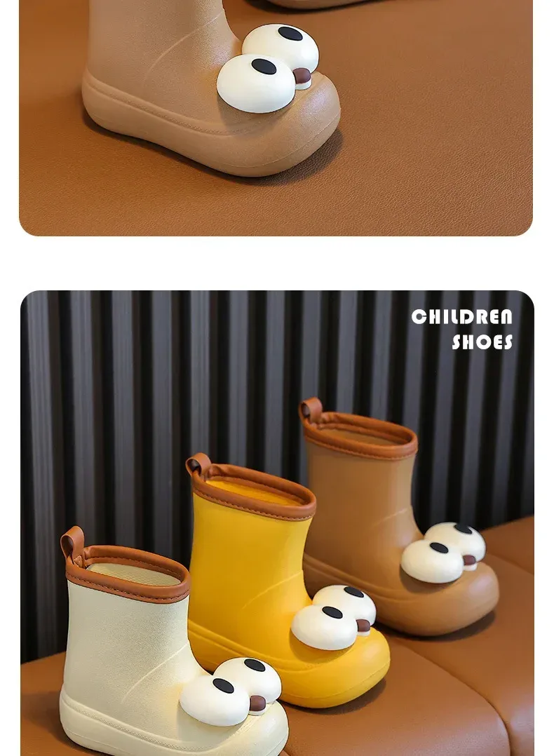 Botas De Lluvia Para Niños Con Dibujos De Ojos Grandes Y Antideslizantes Impermeables Unisex Zapatos De Agua Para Bebés Y Niñas Medio-Calf EVA Para Niños display picture 13