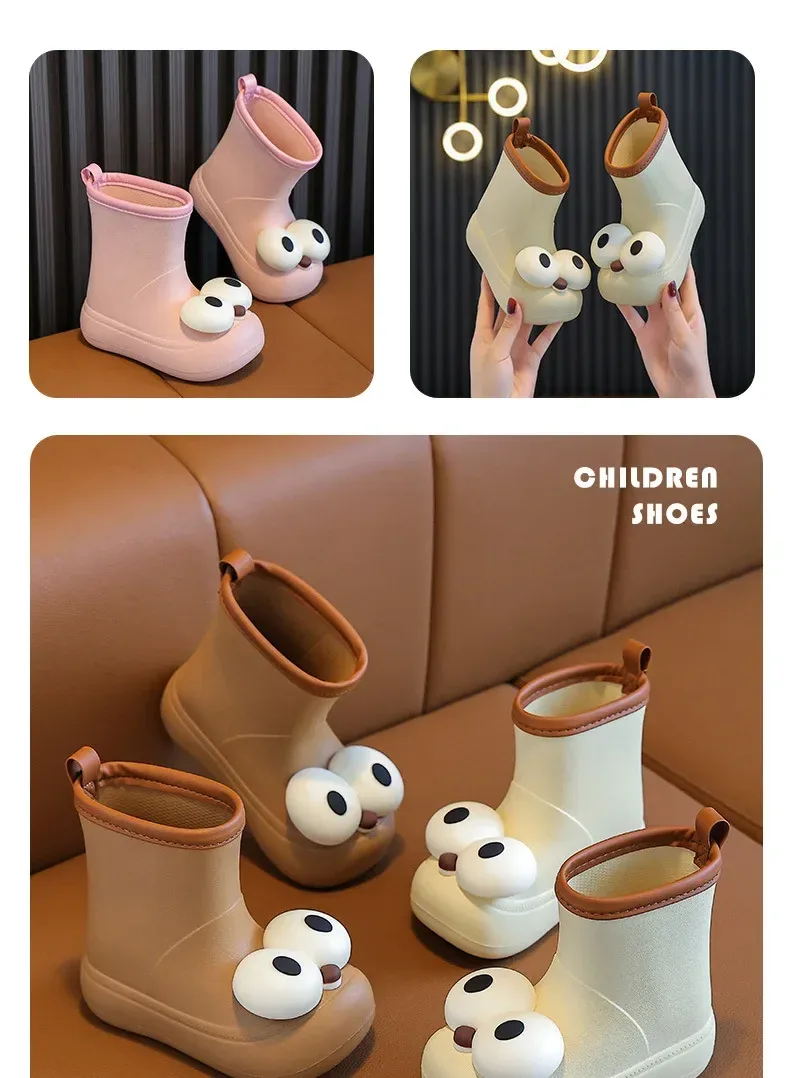 Bottes De Pluie Enfant Antidérapantes Imperméables À Motif De Yeux Grands Unisexe Bottines Mi-Mollet En EVA Pour Enfants display picture 17