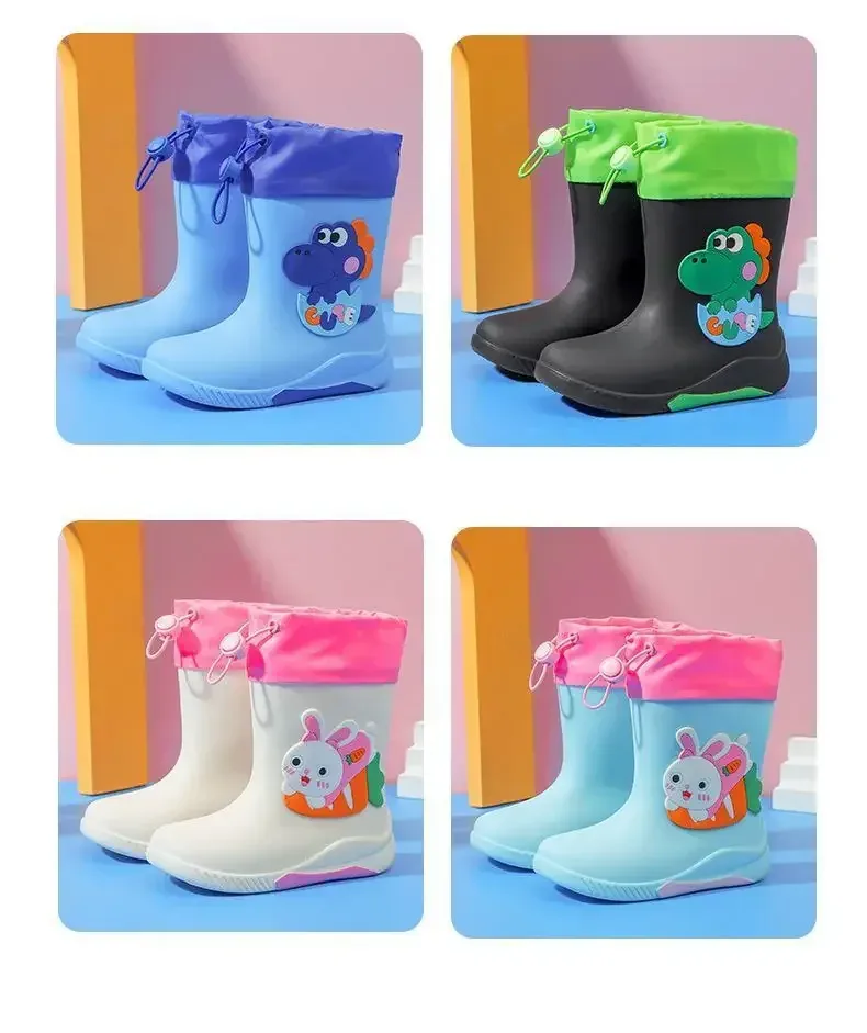 Botas De Lluvia Para Niños Y Niñas De Poliuretano Térmicas Antideslizantes Con Diseño De Dibujos Animados Estilo Casual Para Todas Las Estaciones display picture 3