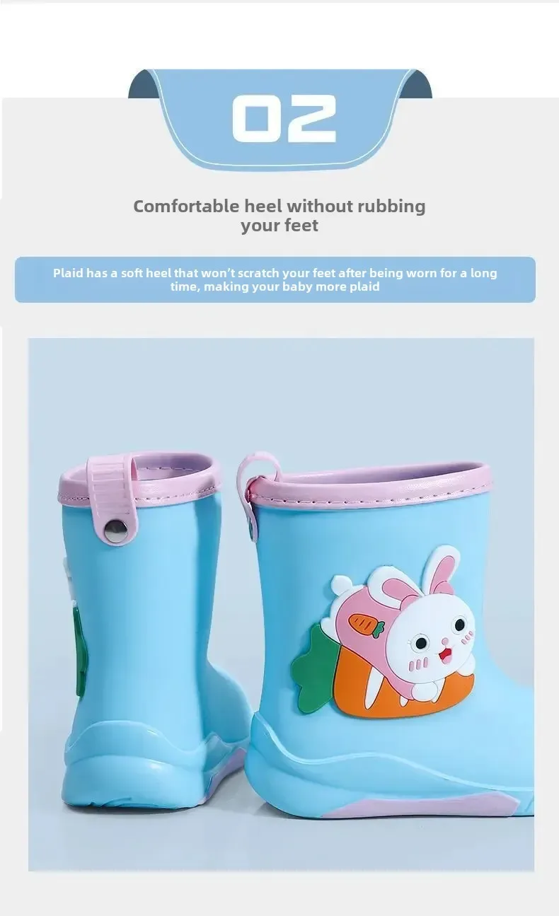 Bottes De Pluie Enfant Thermiques En Coton Antidérapantes Unisexe Motif Cartoon Chaudes Bottes Courtes En PVC Pour  Les Saisons display picture 7