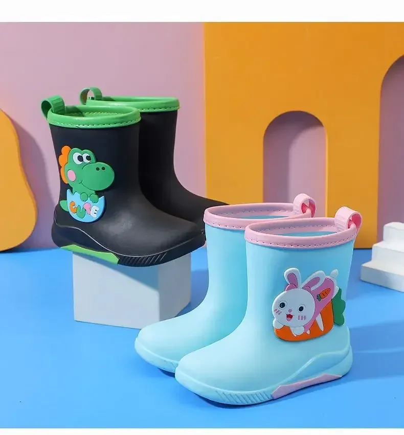 Children's Fashion Rain Boots Thermal Cotton Anti-slip Unisex Cute Cartoon Warm Short Boots All Seasons PVC Material Low Heel display picture 14