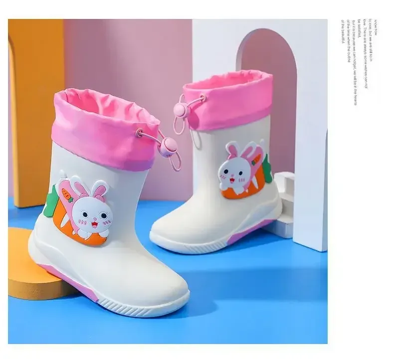 Children's Fashion Rain Boots Thermal Cotton Anti-slip Unisex Cute Cartoon Warm Short Boots All Seasons PVC Material Low Heel display picture 17