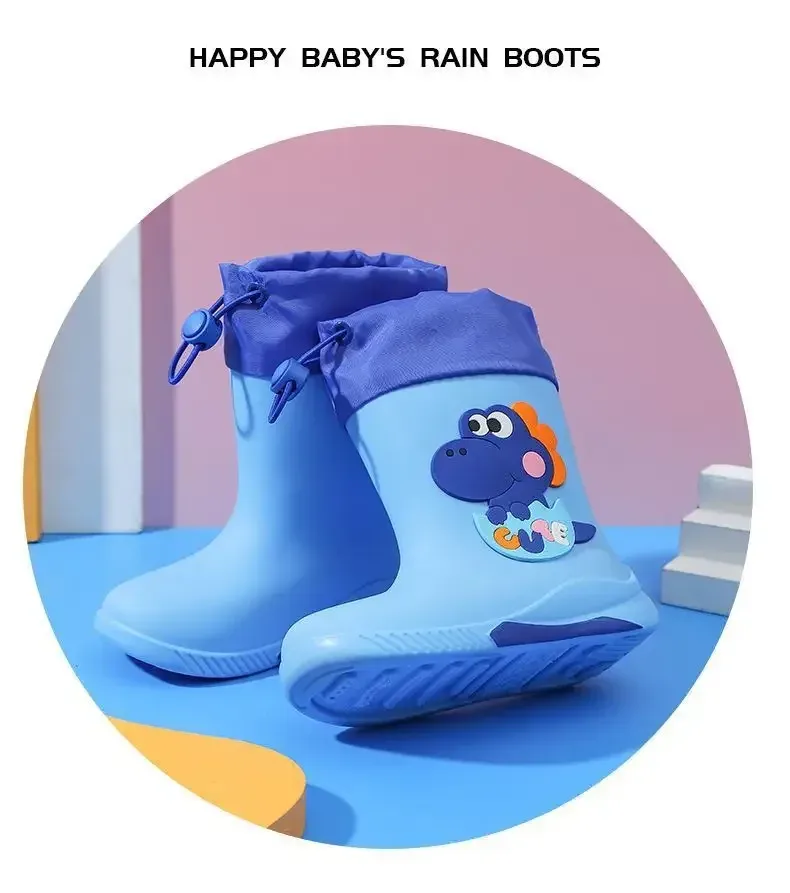 Bottes De Pluie Enfant Thermiques En Coton Antidérapantes Unisexe Motif Cartoon Chaudes Bottes Courtes En PVC Pour  Les Saisons display picture 20
