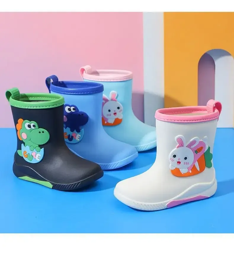 Children's Fashion Rain Boots Thermal Cotton Anti-slip Unisex Cute Cartoon Warm Short Boots All Seasons PVC Material Low Heel display picture 23