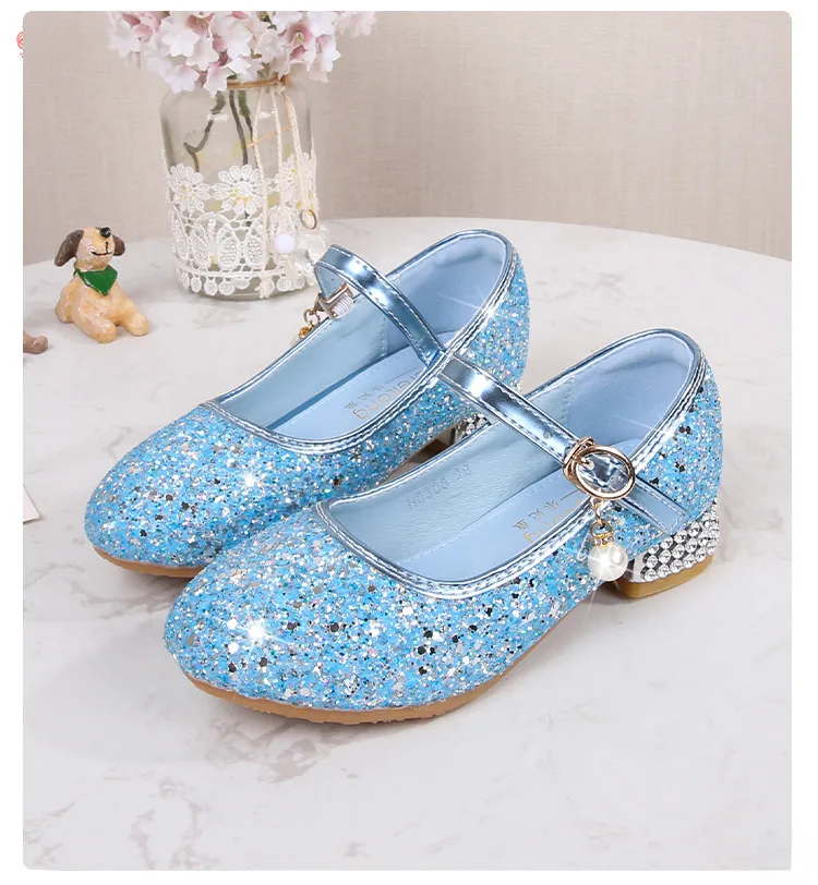 Girls High Heel Shoes Children's Fashion Piano Show Performance Shiny Sequins Princess Shoes Synthetic Leather Uppers Rubber Soles display picture 11