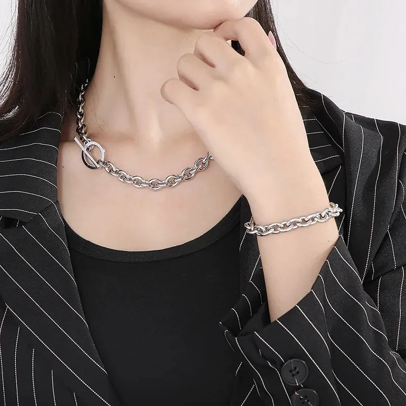 Acier Inoxydable 304 Style Moderne Style Simple Style Classique Géométrique Bracelets Collier display picture 10