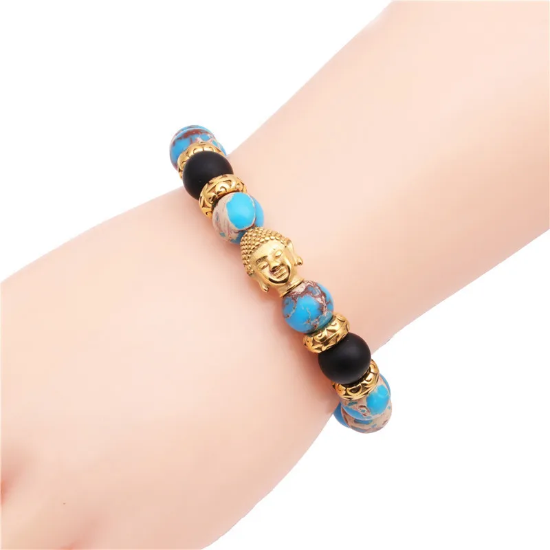 Bouddha Mode Pas D'Incrustation Acier Inoxydable Bracelets De Gros display picture 24