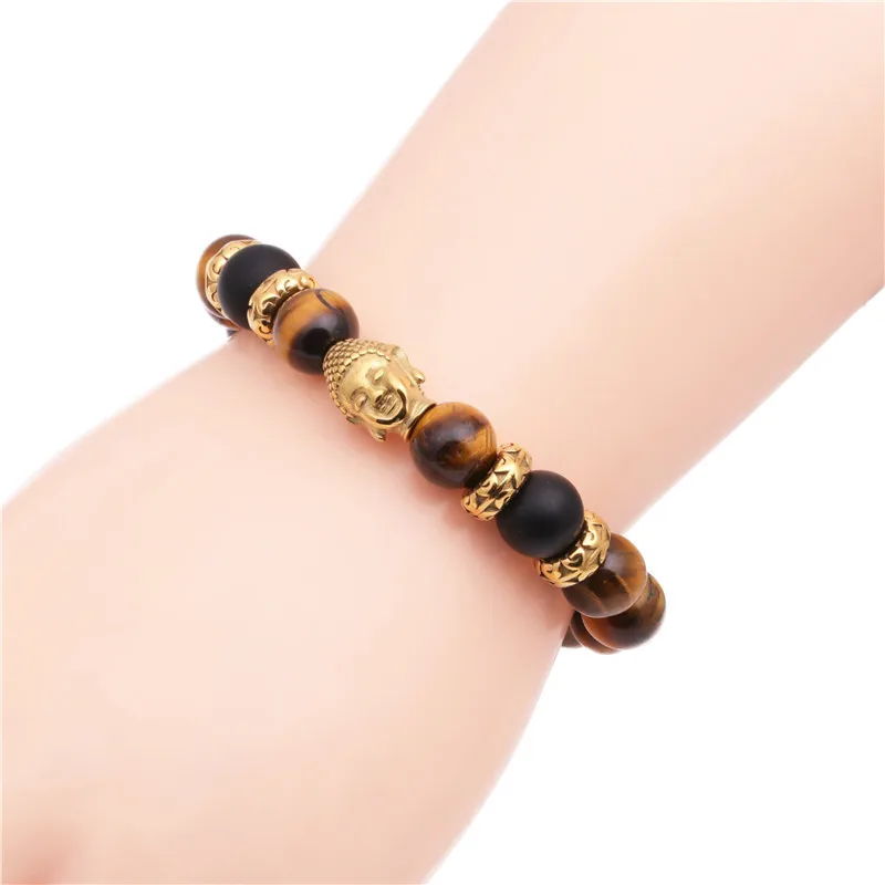 Bouddha Mode Pas D'Incrustation Acier Inoxydable Bracelets De Gros display picture 26