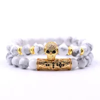 Skull Fashion No Inlaid Natural Stone Bracelets Wholesale main image 3