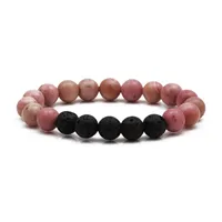 Vente Chaude 8mm Sunstone Noir Cheveux Cristal  Pierre Bracelet Européen Et Américain Hommes De Pierre Volcanique Bracelet main image 3