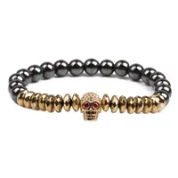 Skull Fashion No Inlaid Alloy Natural Stone Bracelets Wholesale main image 1