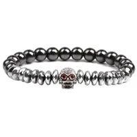 Skull Fashion No Inlaid Alloy Natural Stone Bracelets Wholesale main image 2