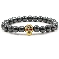 Skull Fashion No Inlaid Alloy Natural Stone Bracelets Wholesale main image 5