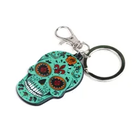 Nouveau Diy Creative Acrylique Crâne Porte-clés Halloween Fantôme Tête Pendentif Anneau En Stock En Gros main image 4