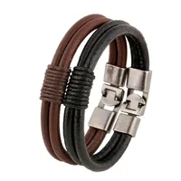 Pulsera De Piel De Vacuno Accesorios Para Hombres Cuero Tejido A Mano Cuero Hombres main image 1