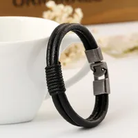Pulsera De Piel De Vacuno Accesorios Para Hombres Cuero Tejido A Mano Cuero Hombres main image 3