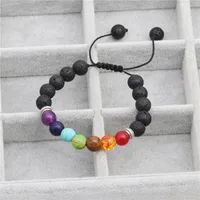Colorful All Natural Stone Woven Seven Chakra Bracelet Nhyl147873 main image 2