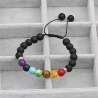 Colorful All Natural Stone Woven Seven Chakra Bracelet Nhyl147873 main image 3
