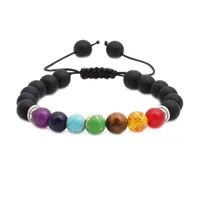 Colorful All Natural Stone Woven Seven Chakra Bracelet Nhyl147873 main image 4