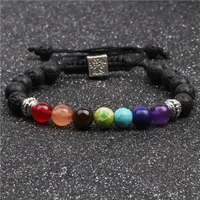 Constellation Hip-Hop Vintage Style No Inlaid Volcanic Rock Rope Bracelets Wholesale main image 4