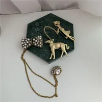 Printing Fashion Alloy Plating Artificial Gemstones Women'S Brooches main image 5