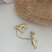 Printing Fashion Alloy Plating Artificial Gemstones Women'S Brooches sku image 3