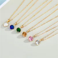 Round Fashion Rhinestone Pendant Necklace Wholesale main image 1