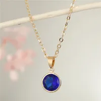 Round Fashion Rhinestone Pendant Necklace Wholesale sku image 3