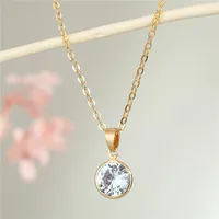 Round Fashion Rhinestone Pendant Necklace Wholesale sku image 4