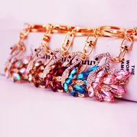 Korean Creative Cute Diamond White Swan  Keychain main image 4