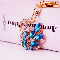 Korean Creative Cute Diamond White Swan  Keychain sku image 5