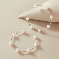 Letter Vintage Style Artificial Pearl Alloy Earrings main image 1