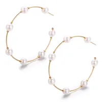 Letter Vintage Style Artificial Pearl Alloy Earrings main image 2