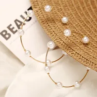 Letter Vintage Style Artificial Pearl Alloy Earrings main image 3