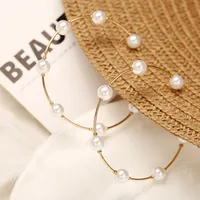 Letter Vintage Style Artificial Pearl Alloy Earrings main image 4