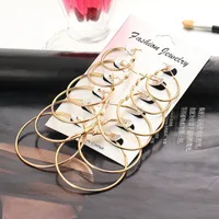 Retro Geometric Plating Iron Hoop Earrings main image 1