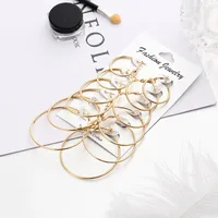 Retro Geometric Plating Iron Hoop Earrings main image 2