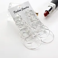 Retro Geometric Plating Iron Hoop Earrings main image 3