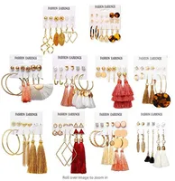 1 Set Tassel Flower Ethnic Style Alloy Rhinestones Plating Earrings main image 5