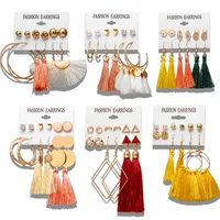 1 Set Tassel Flower Ethnic Style Alloy Rhinestones Plating Earrings main image 4