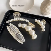 Korean Hair Clip Large Hair Clip Pearl Catch Clip Headdress Shark Hair Catch main image 4