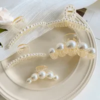 Korean Hair Clip Large Hair Clip Pearl Catch Clip Headdress Shark Hair Catch main image 2